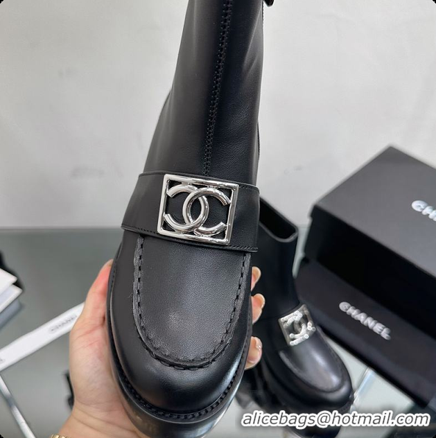 Duplicate Chanel Low Boots Black 6080406