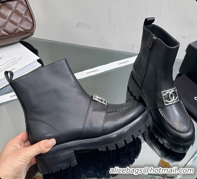 Duplicate Chanel Low Boots Black 6080406