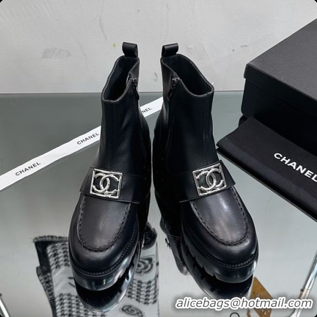 Duplicate Chanel Low Boots Black 6080406