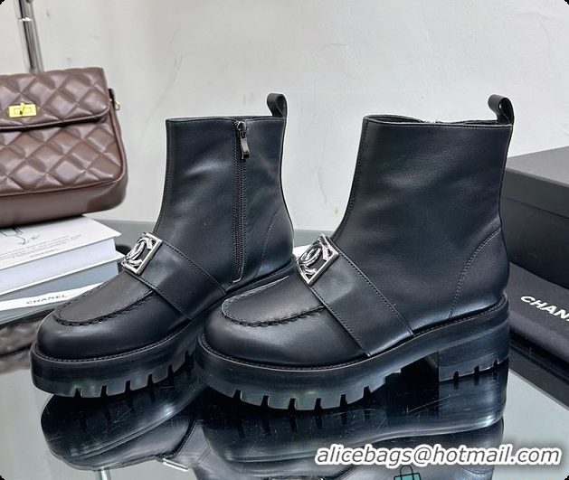 Duplicate Chanel Low Boots Black 6080406