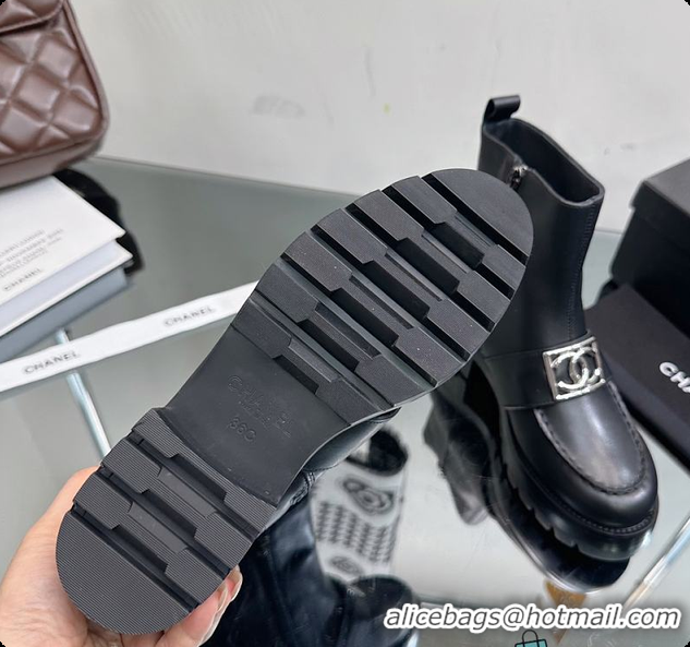 Duplicate Chanel Low Boots Black 6080406