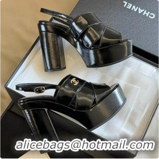 Good Looking Chanel Sandals Black Patent 6080411