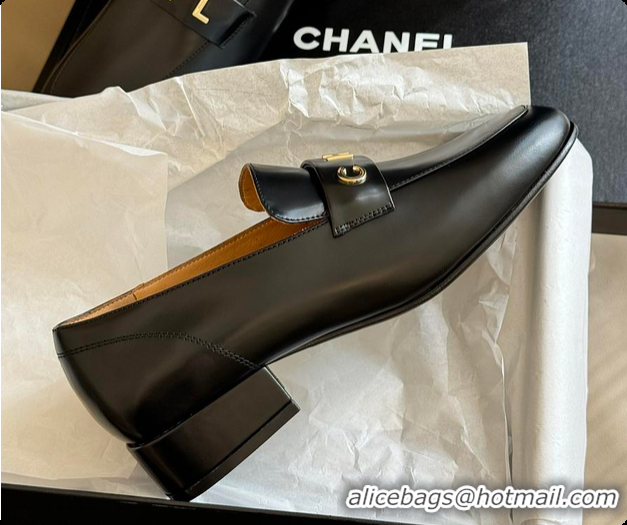 Low Cost Chanel Black Loafer Women 6080412