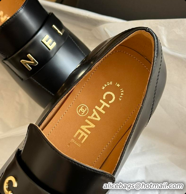 Low Cost Chanel Black Loafer Women 6080412