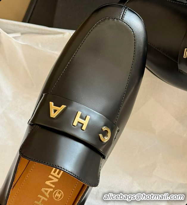 Low Cost Chanel Black Loafer Women 6080412