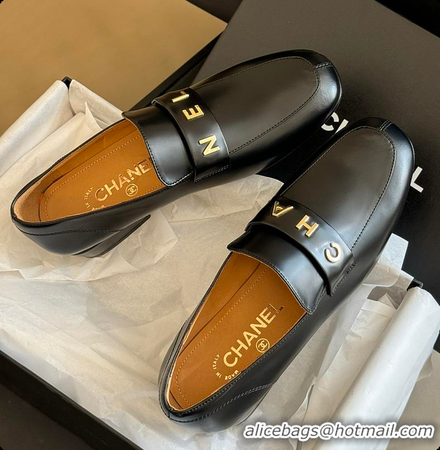 Low Cost Chanel Black Loafer Women 6080412