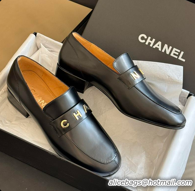 Low Cost Chanel Black Loafer Women 6080412
