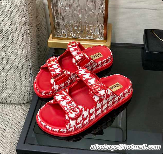 Most Popular Chanel Slipper Red 6080414
