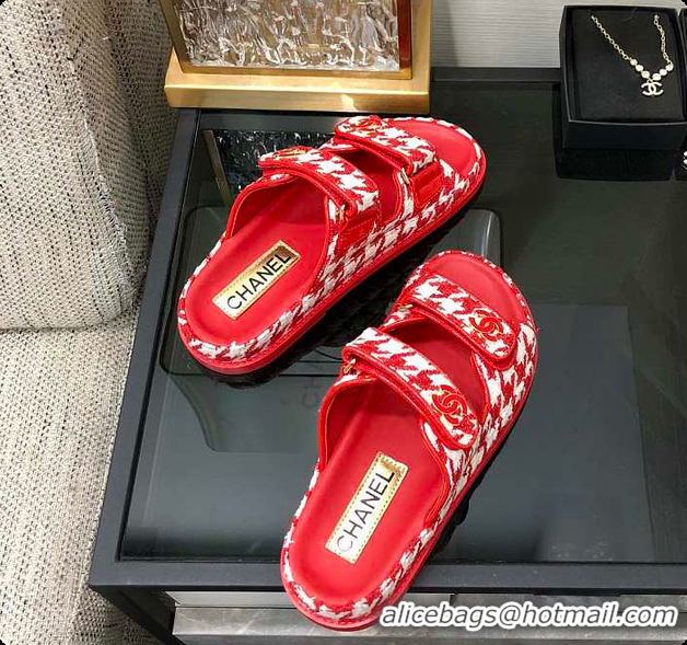 Most Popular Chanel Slipper Red 6080414