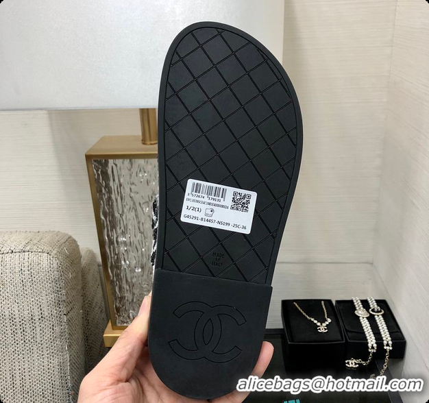 Top Design Chanel Slipper Black 6080414