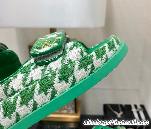Shop Cheap Chanel Slipper Green 6080414