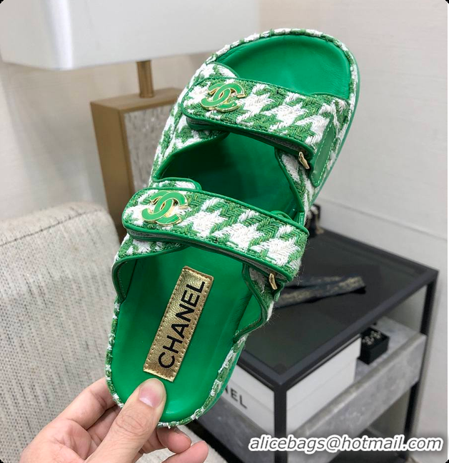 Shop Cheap Chanel Slipper Green 6080414