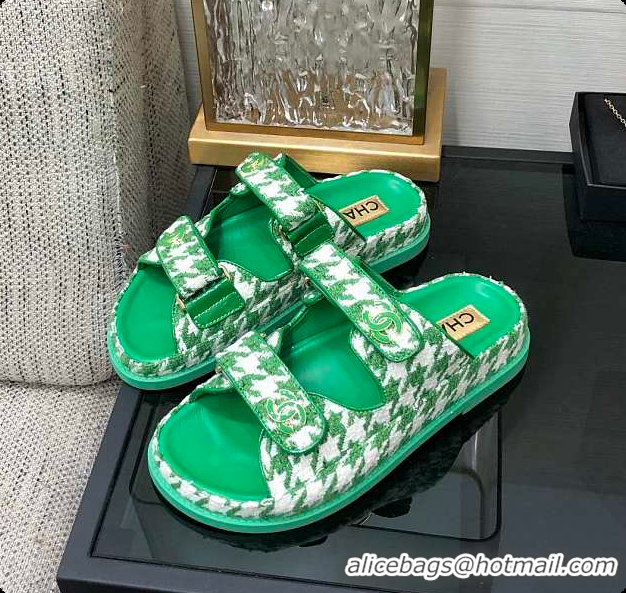 Shop Cheap Chanel Slipper Green 6080414