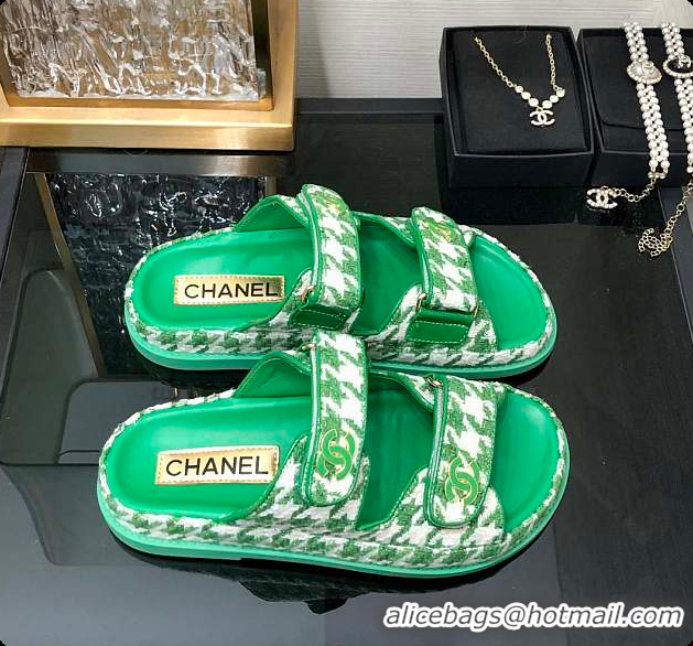 Shop Cheap Chanel Slipper Green 6080414
