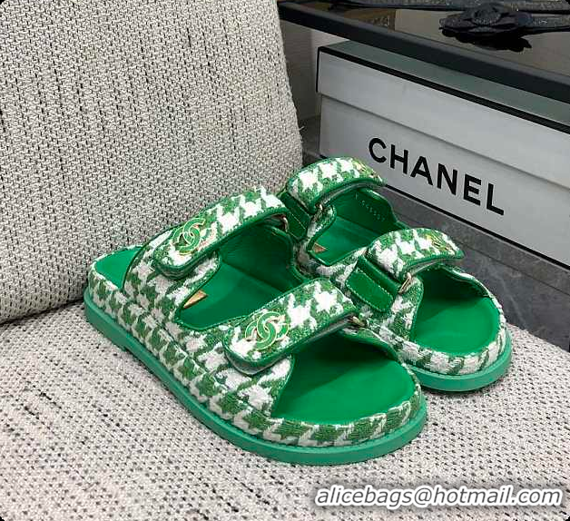 Shop Cheap Chanel Slipper Green 6080414