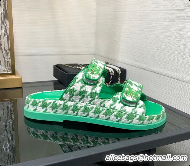 Shop Cheap Chanel Slipper Green 6080414