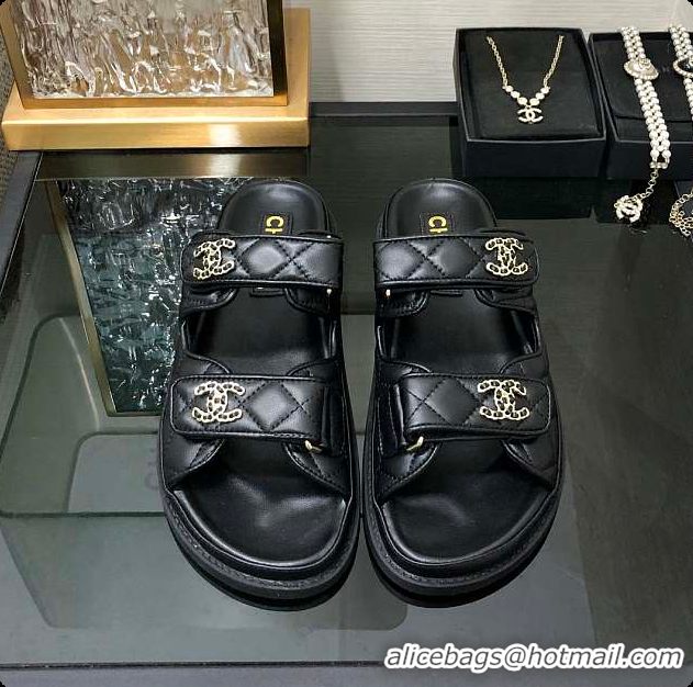 Sophisticated Chanel Slipper Black 01 6080415