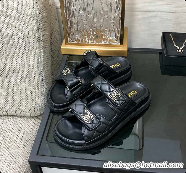 Sophisticated Chanel Slipper Black 01 6080415