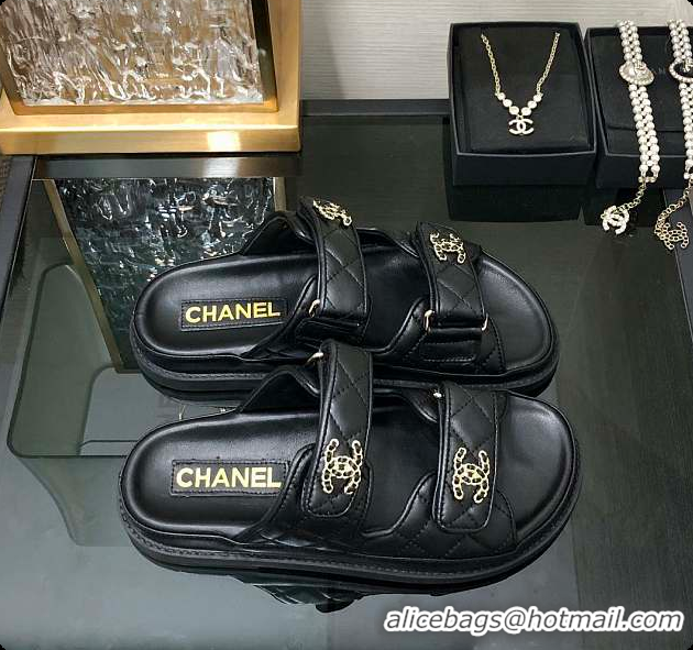 Sophisticated Chanel Slipper Black 01 6080415