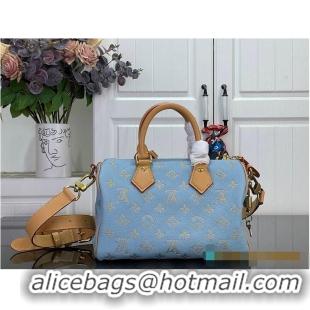 Buy Classic Louis Vuitton Speedy P9 Bandoulière 25 Golden Silk Blue M27047
