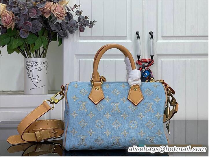 Buy Classic Louis Vuitton Speedy P9 Bandoulière 25 Golden Silk Blue M27047