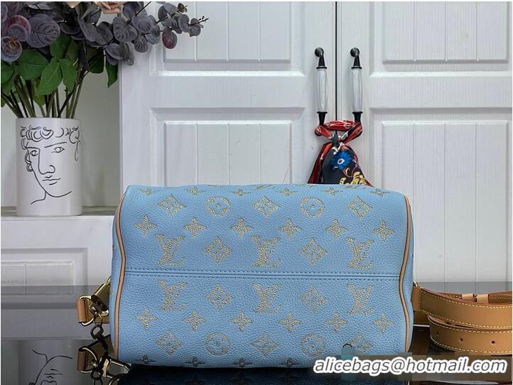 Buy Classic Louis Vuitton Speedy P9 Bandoulière 25 Golden Silk Blue M27047
