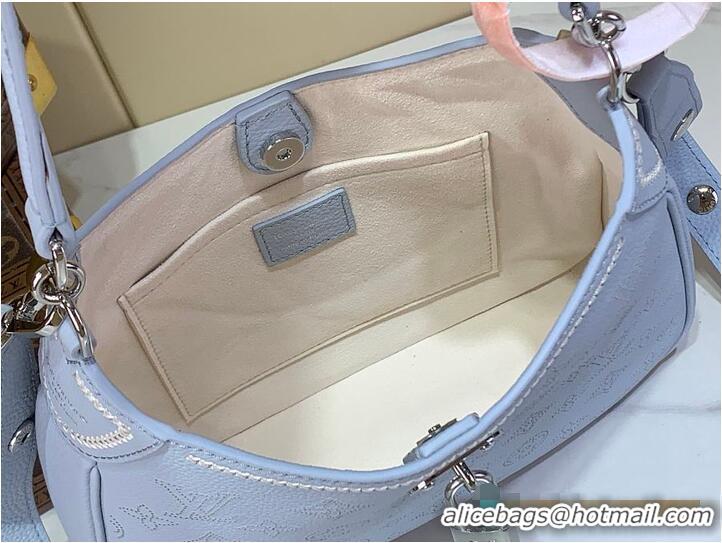 Luxury Cheap Louis Vuitton All Around PM Bleu Olympe Perforated Mahina M27053