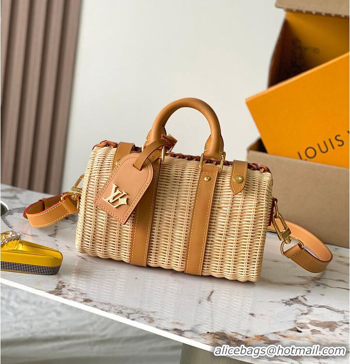 Trendy Design Louis Vuitton Keepall Bandoulière 25 Natural Beige Rattan M27054
