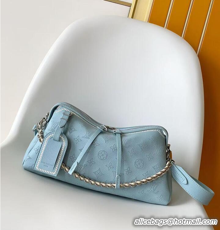 Original Cheap Louis Vuitton Mahina Couture Hand It All PM Bleu Olympe M27046