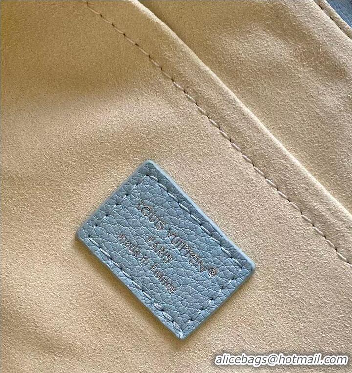 Original Cheap Louis Vuitton Mahina Couture Hand It All PM Bleu Olympe M27046