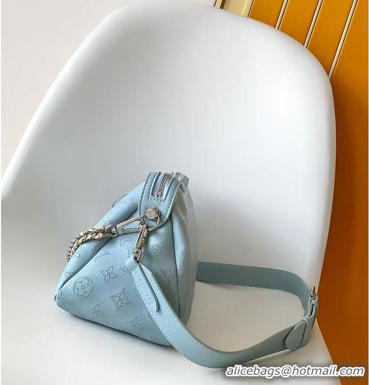 Original Cheap Louis Vuitton Mahina Couture Hand It All PM Bleu Olympe M27046