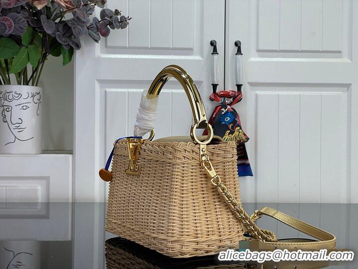 Buy Promotional Louis Vuitton Capucines Mini Gold Rattan and Cowhide leather M27063