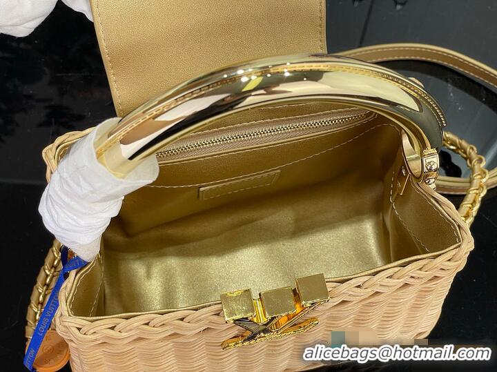 Buy Promotional Louis Vuitton Capucines Mini Gold Rattan and Cowhide leather M27063