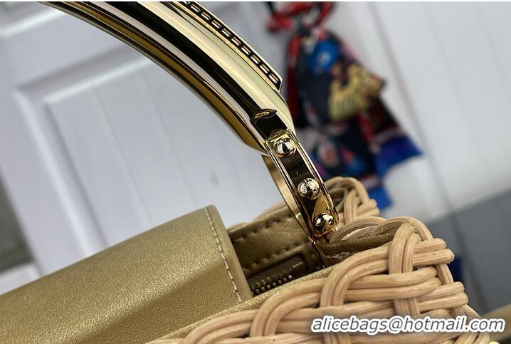 Buy Promotional Louis Vuitton Capucines Mini Gold Rattan and Cowhide leather M27063