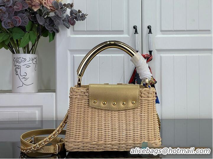 Buy Promotional Louis Vuitton Capucines Mini Gold Rattan and Cowhide leather M27063