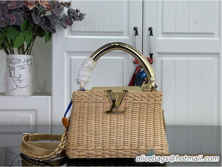 Buy Promotional Louis Vuitton Capucines Mini Gold Rattan and Cowhide leather M27063