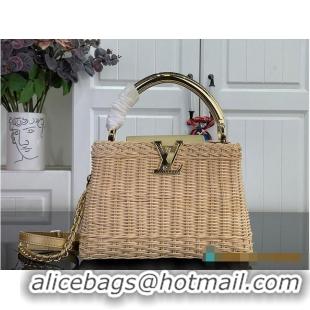 Original Cheap Louis Vuitton Capucines BB Gold Rattan and cowhide leather M27064