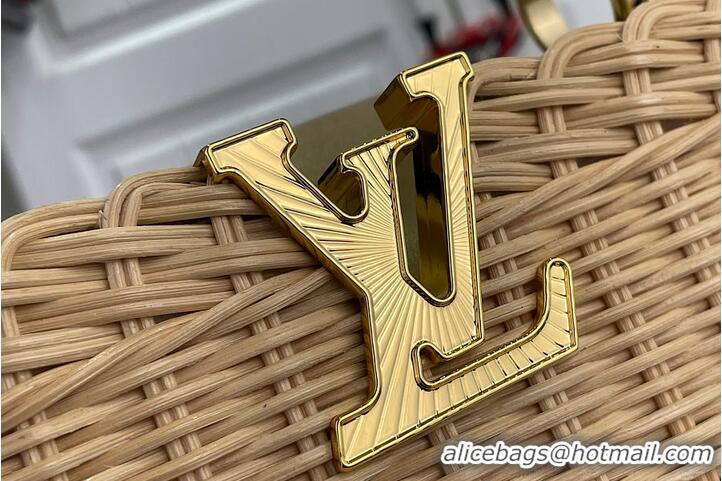 Original Cheap Louis Vuitton Capucines BB Gold Rattan and cowhide leather M27064