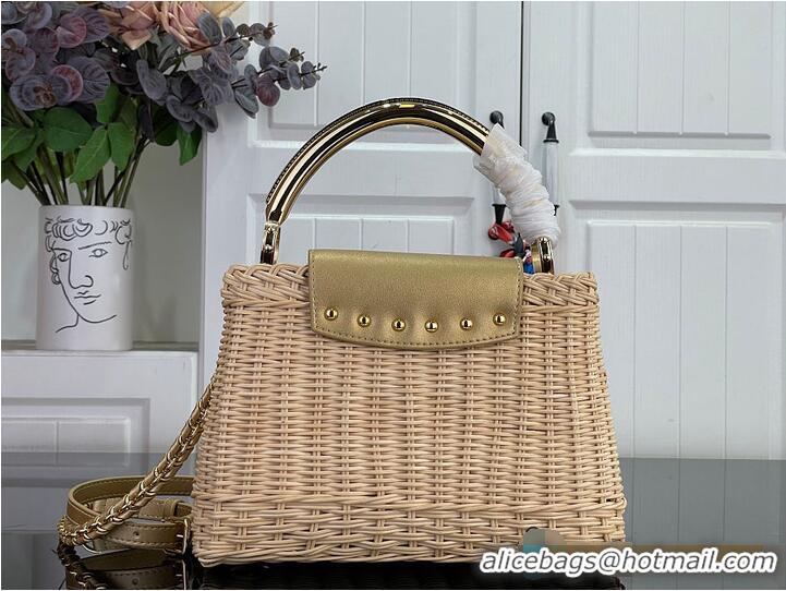 Original Cheap Louis Vuitton Capucines BB Gold Rattan and cowhide leather M27064