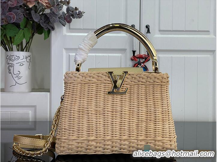 Original Cheap Louis Vuitton Capucines BB Gold Rattan and cowhide leather M27064