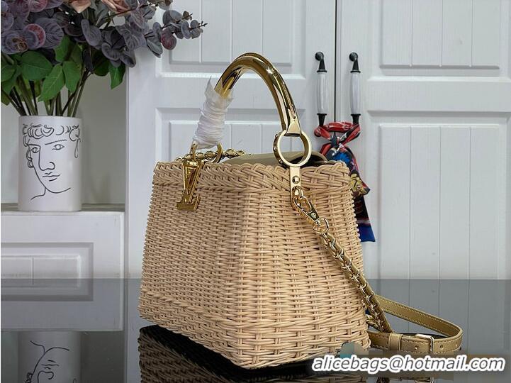 Original Cheap Louis Vuitton Capucines BB Gold Rattan and cowhide leather M27064
