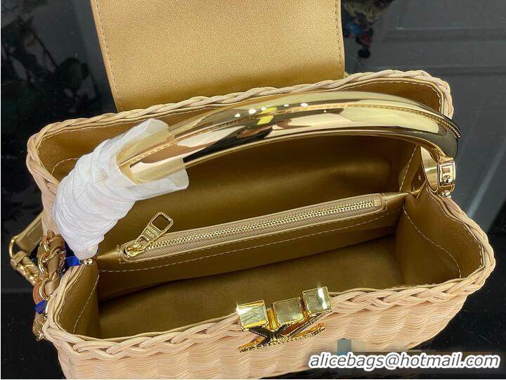 Original Cheap Louis Vuitton Capucines BB Gold Rattan and cowhide leather M27064