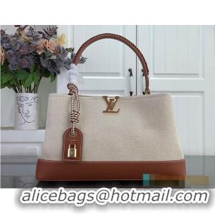 Hot Style Louis Vuitton Capucines Weekender Tan Canvas and cowhide leather M27065