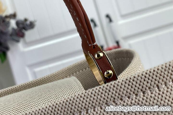 Hot Style Louis Vuitton Capucines Weekender Tan Canvas and cowhide leather M27065
