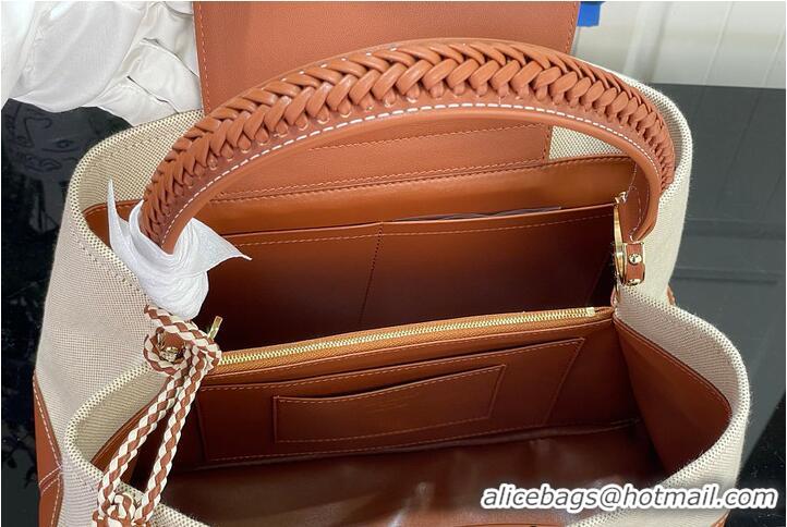 Hot Style Louis Vuitton Capucines Weekender Tan Canvas and cowhide leather M27065