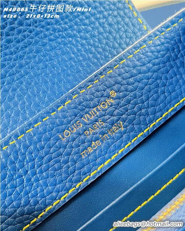 Inexpensive Discount Louis Vuitton Capucines Mini Blue Denim M27066