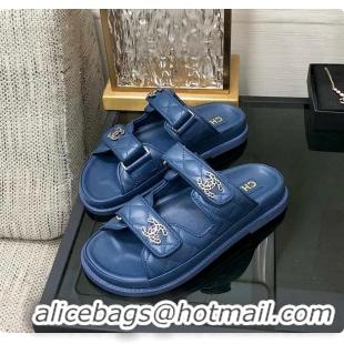 Good Looking Chanel Slipper Blue 01 6080415