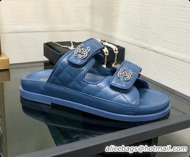 Good Looking Chanel Slipper Blue 01 6080415