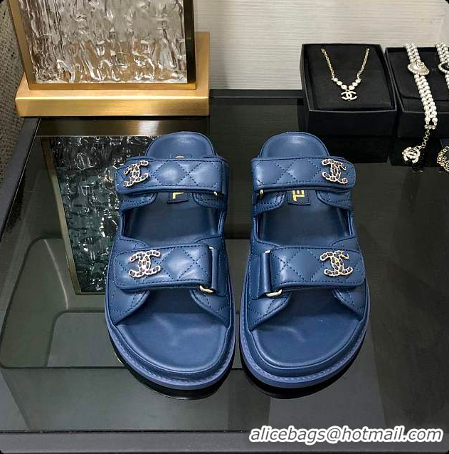 Good Looking Chanel Slipper Blue 01 6080415