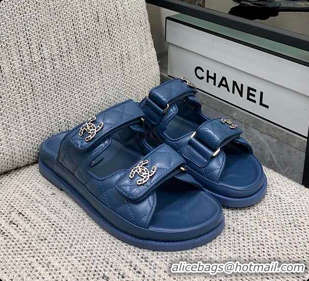 Good Looking Chanel Slipper Blue 01 6080415